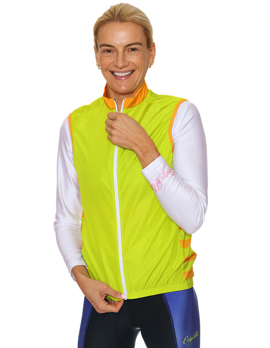 Lime Wind Vest with Stripes