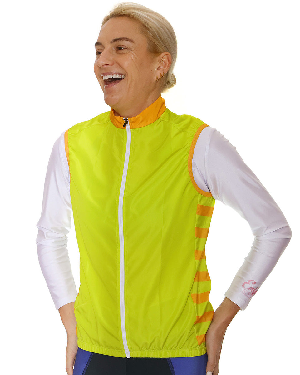 Lime Wind Vest with Stripes