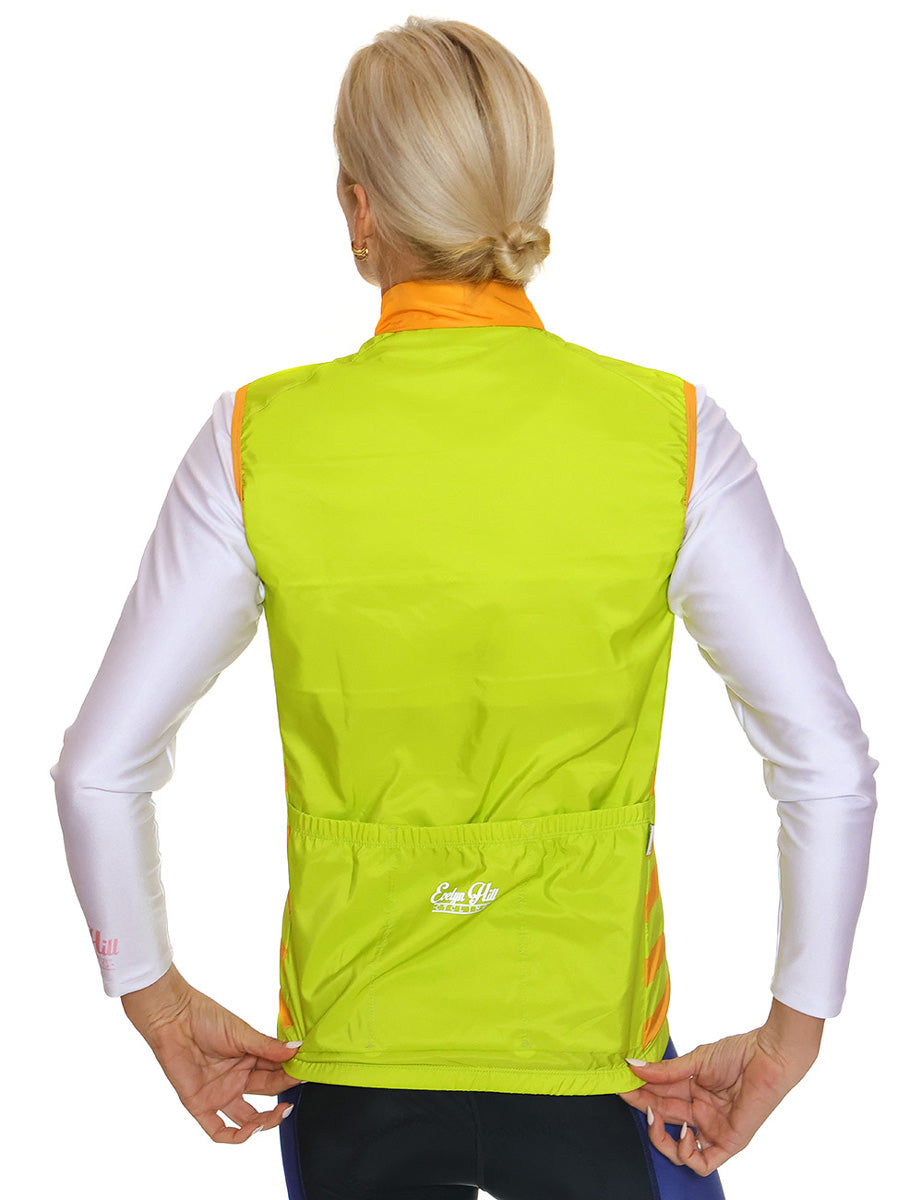 Lime Wind Vest with Stripes