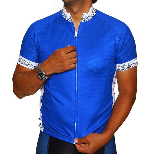 Men's Blue Bikes Jersey