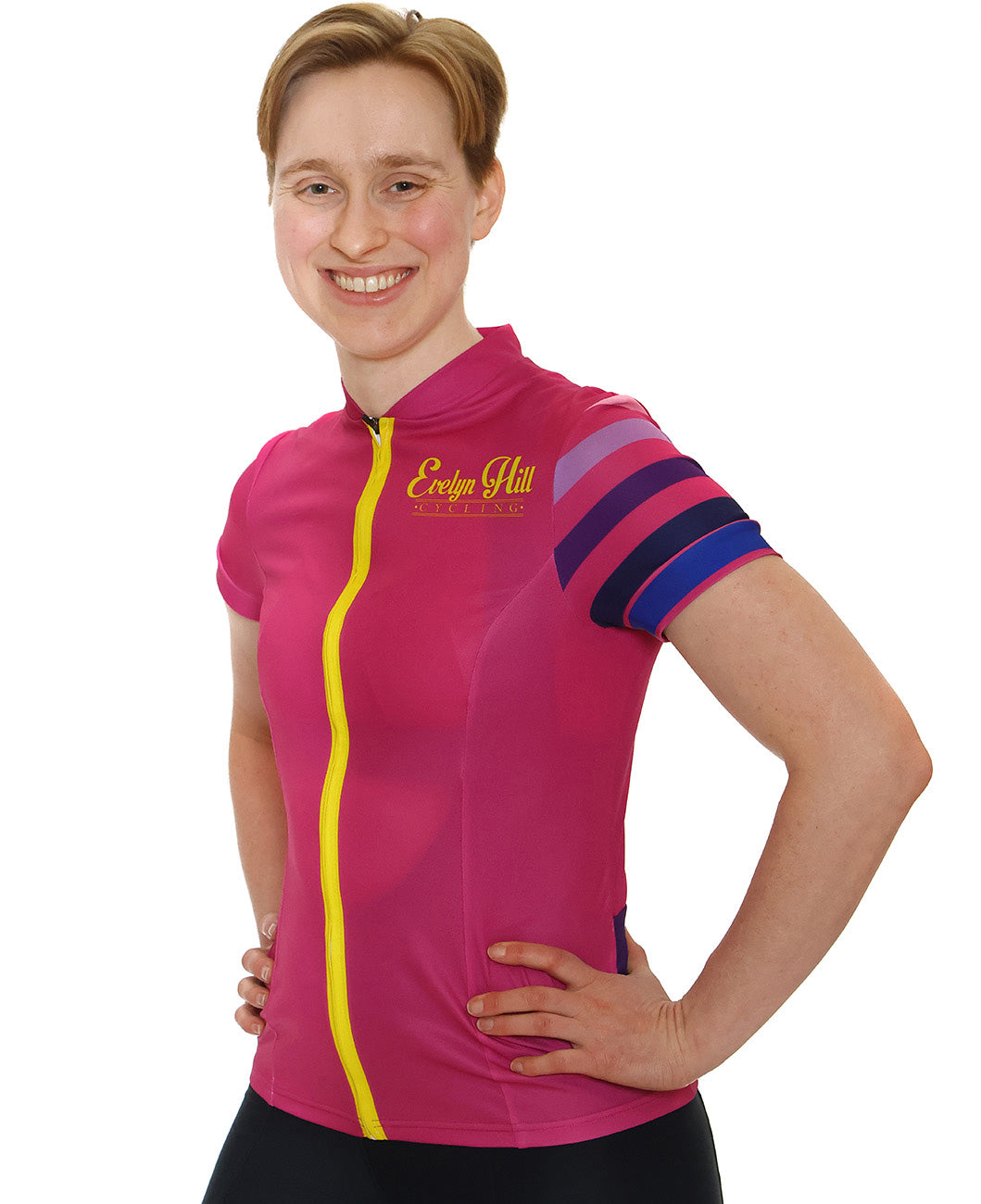 Striped Hot Pink Short Sleeve Jersey