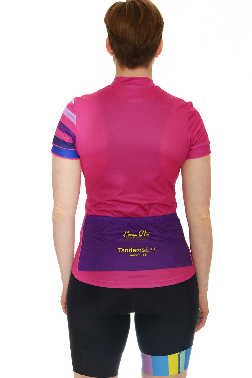 Striped Hot Pink Short Sleeve Jersey