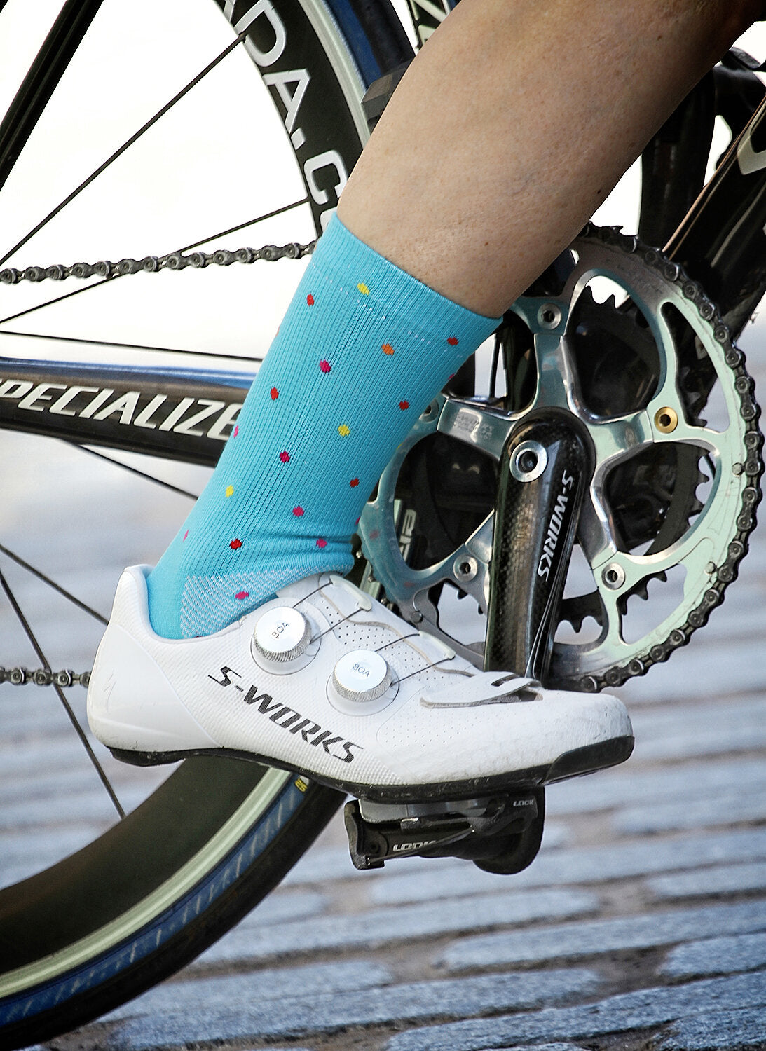 Turquoise Confetti Socks